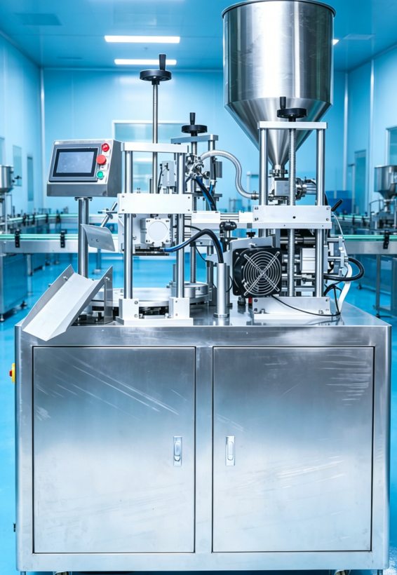 Semi-auto tube filling and sealing machine