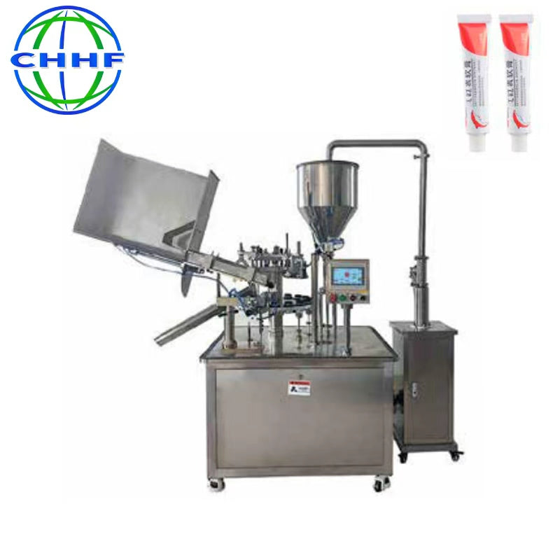 Aluminum Tube Filling Folding Machine | Semi Auto Collapsible TUBE Paste Ointment Filler SUS304 Cosmetic Pharmaceutical Changhaohuifeng