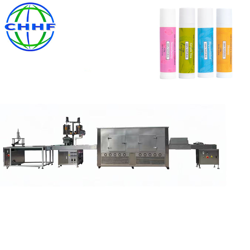 Full Automatic Lip Balm Production Line, Lip Balm Filling Machine with Cooling Tunnel & Demolder