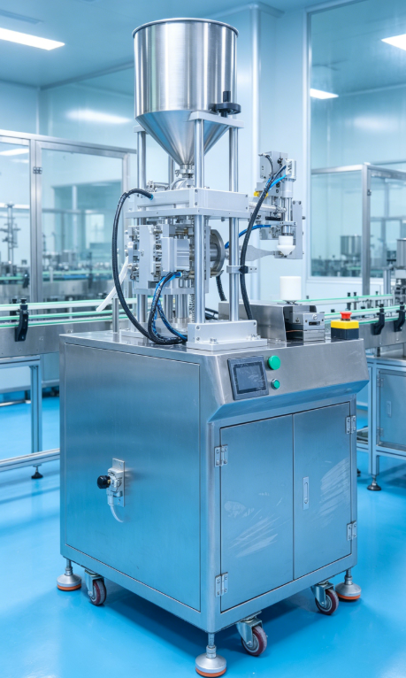 Single tube filling and sealing machine